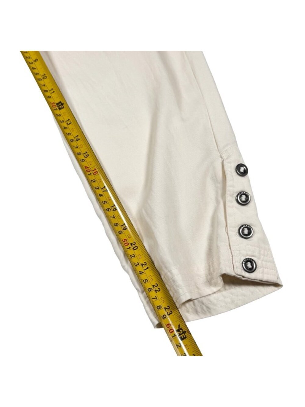 NWT Vintage Y2K Da-Nang Capri Pants Sz L Ivory Silk Cotton Blend Rare - Picture 9 of 16